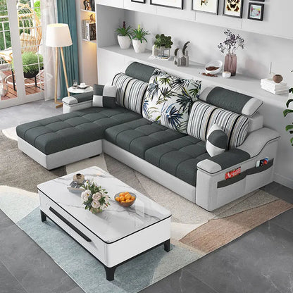 Modern L shaped Fabric sofa set