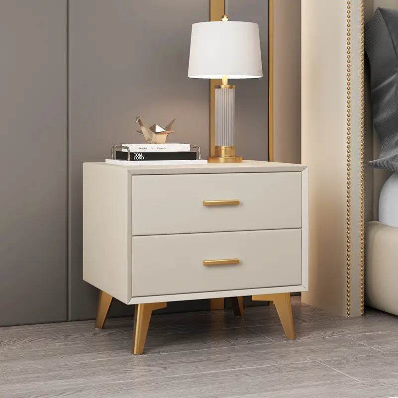 DS0425 TV RACK SIDE LOCKER 2DRWER CABINET (WHITE / 40*30*60H) - Thebrands