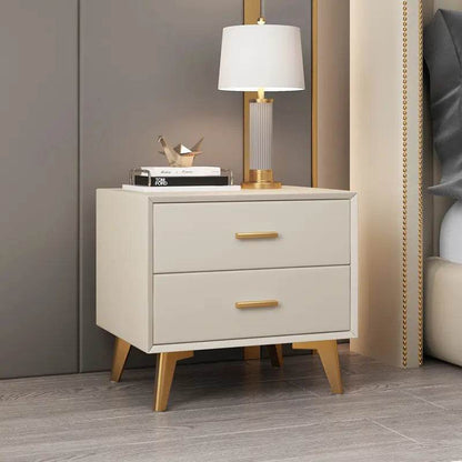 DS0425 TV RACK SIDE LOCKER 2DRWER CABINET (WHITE / 40*30*60H) - Thebrands