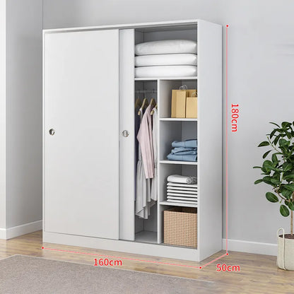 BD07 2DOOR SLIDING WARDROBE	(PURE WHITE / 160*50*180H)