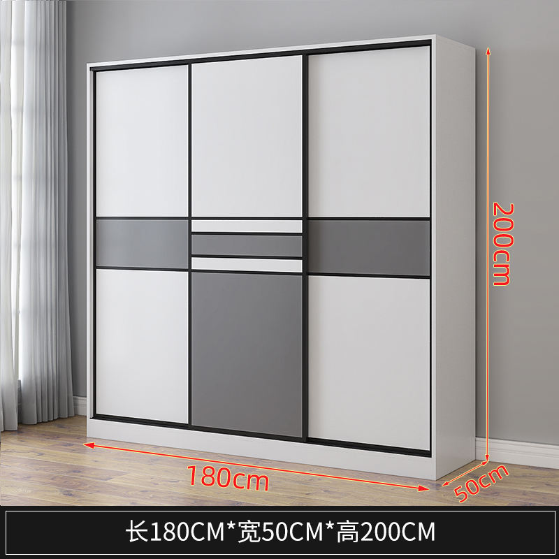 04 3DOOR SLIDING WARDROBE (WHITE / 180*50*200H)