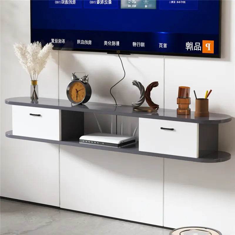 DSQ0426 WALL TV CABINET (GREY WHITE / 150*20*18H) - Thebrands