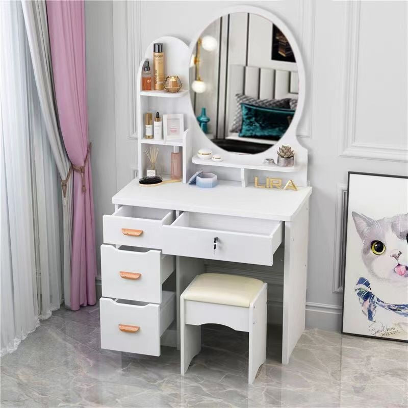 Dressing Table set MDF Mirror White (80*36*130cm)