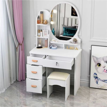 Dressing Table set MDF Mirror White (80*36*130cm)