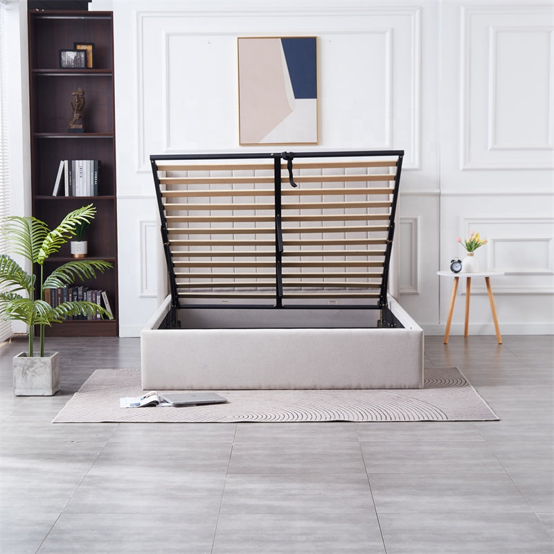 Queen Size leather Storage Bed- White (152*190)
