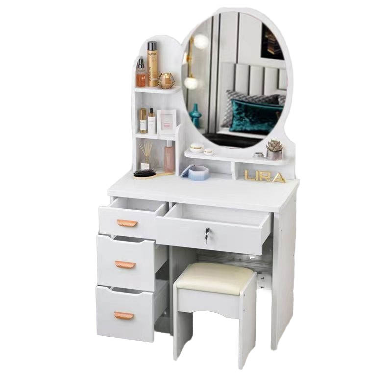 Dressing Table set MDF Mirror White (80*36*130cm)