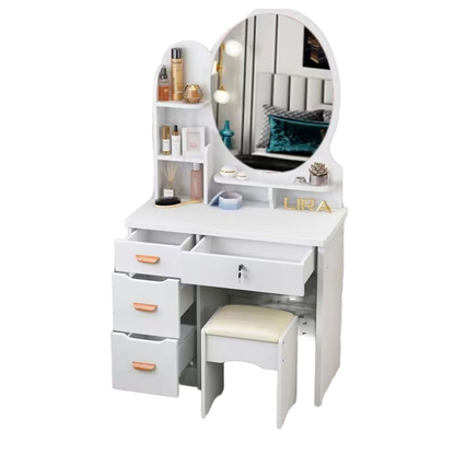 Dressing Table set MDF Mirror White (80*36*130cm)