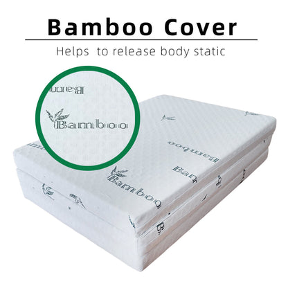 Latex Feel Foldable Anti-Static Bamboo Foam Mattress (190CM x 90CM x 7CM) 2.5 Inches