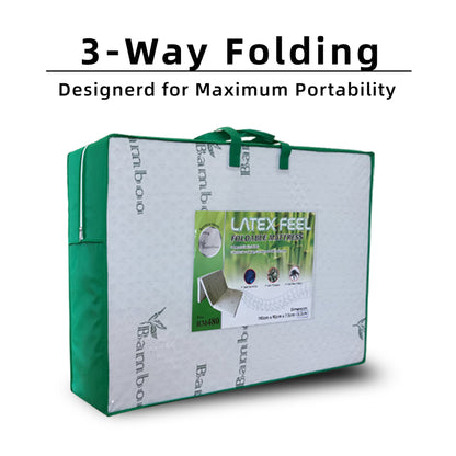Latex Feel Foldable Anti-Static Bamboo Foam Mattress (190CM x 90CM x 7CM) 2.5 Inches