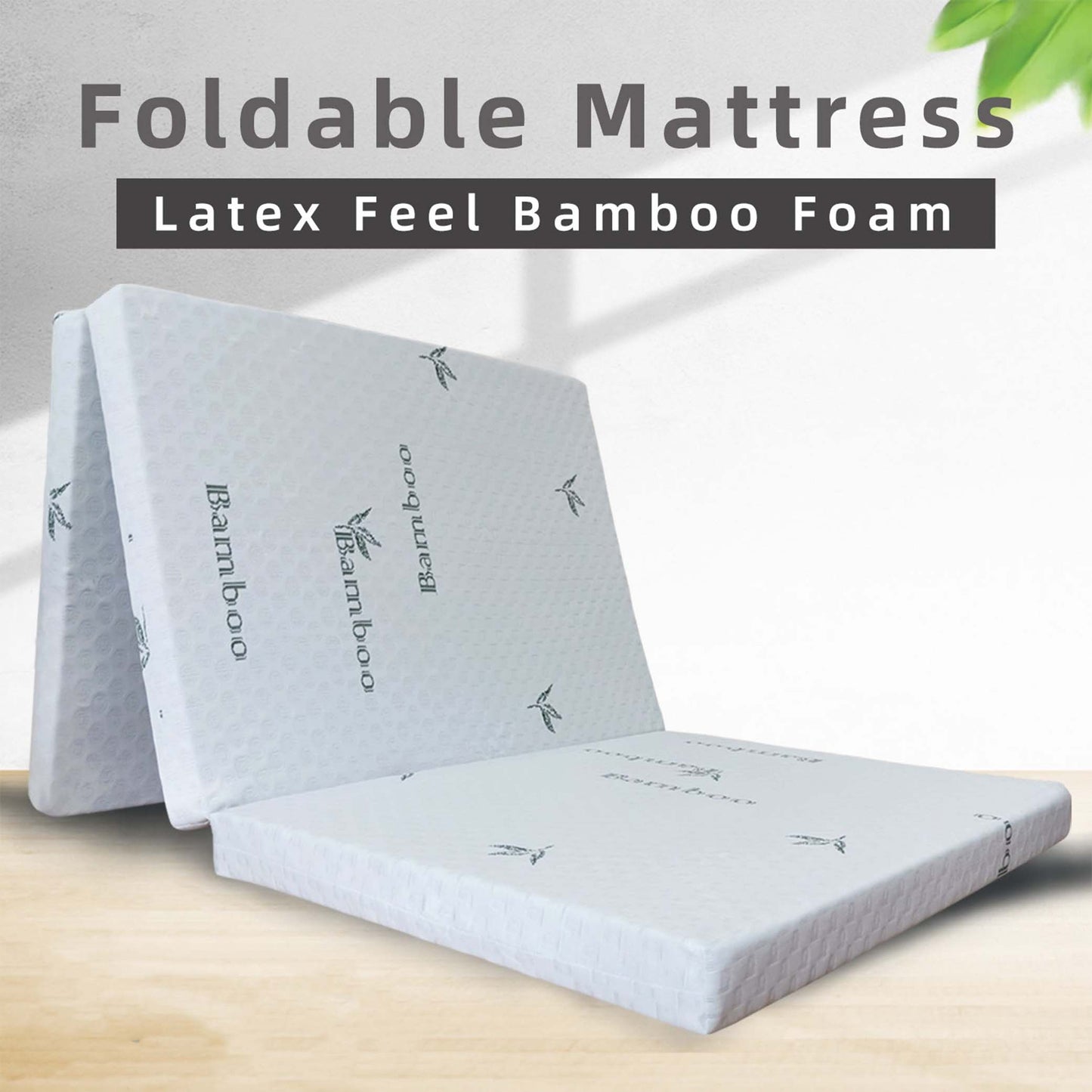 Latex Feel Foldable Anti-Static Bamboo Foam Mattress (190CM x 90CM x 7CM) 2.5 Inches