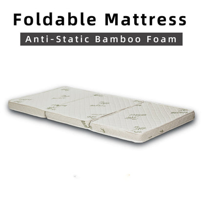 Latex Feel Foldable Anti-Static Bamboo Foam Mattress (190CM x 90CM x 7.5CM) 3 Inches