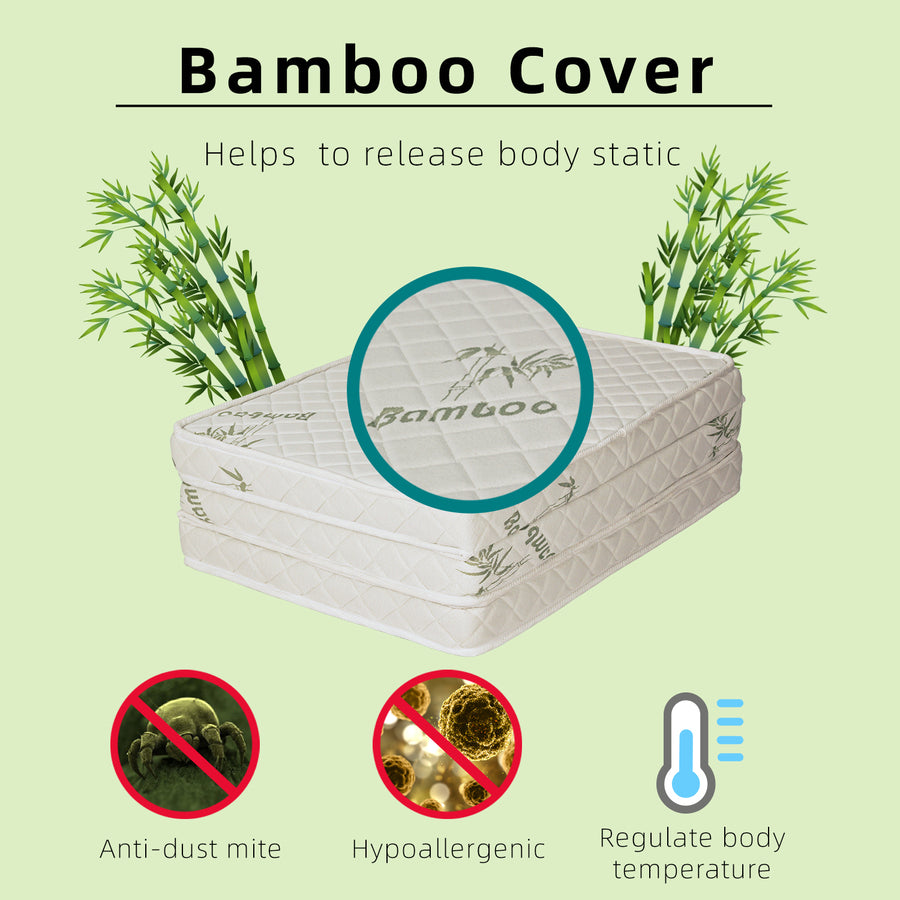 Latex Feel Foldable Anti-Static Bamboo Foam Mattress (190CM x 90CM x 7.5CM) 3 Inches