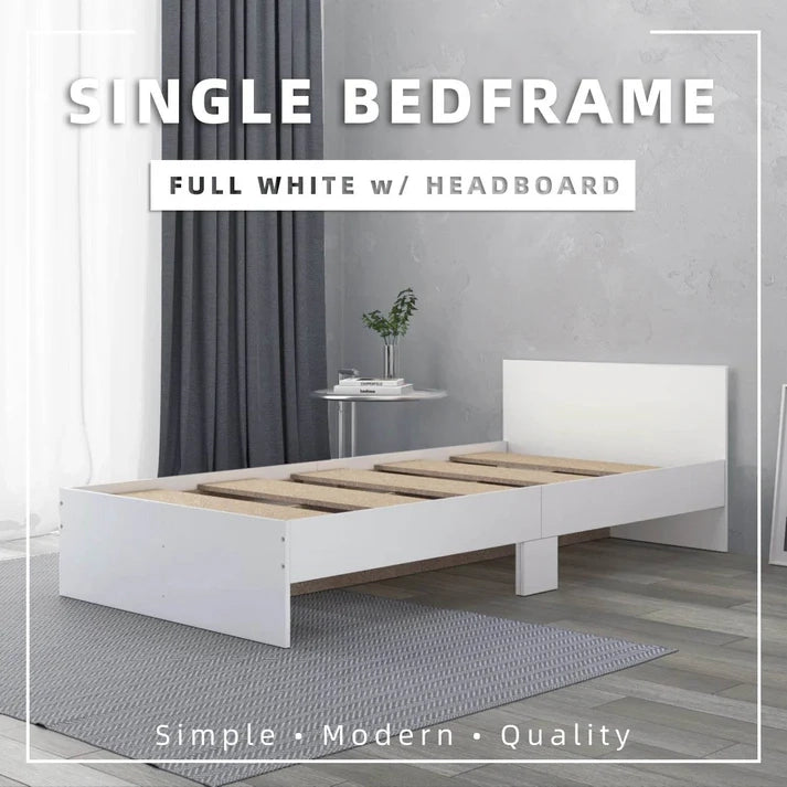 6.3FT Single Size Bed Frame / White