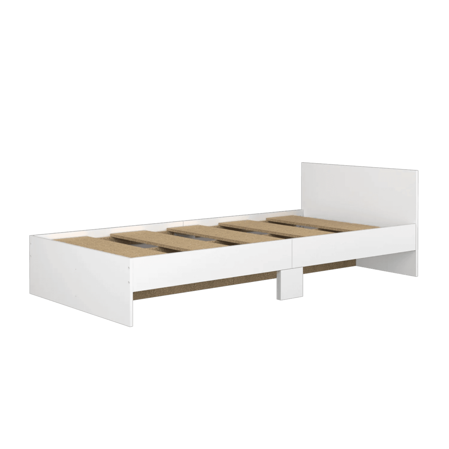 6.3FT Single Size Bed Frame / White - Thebrands