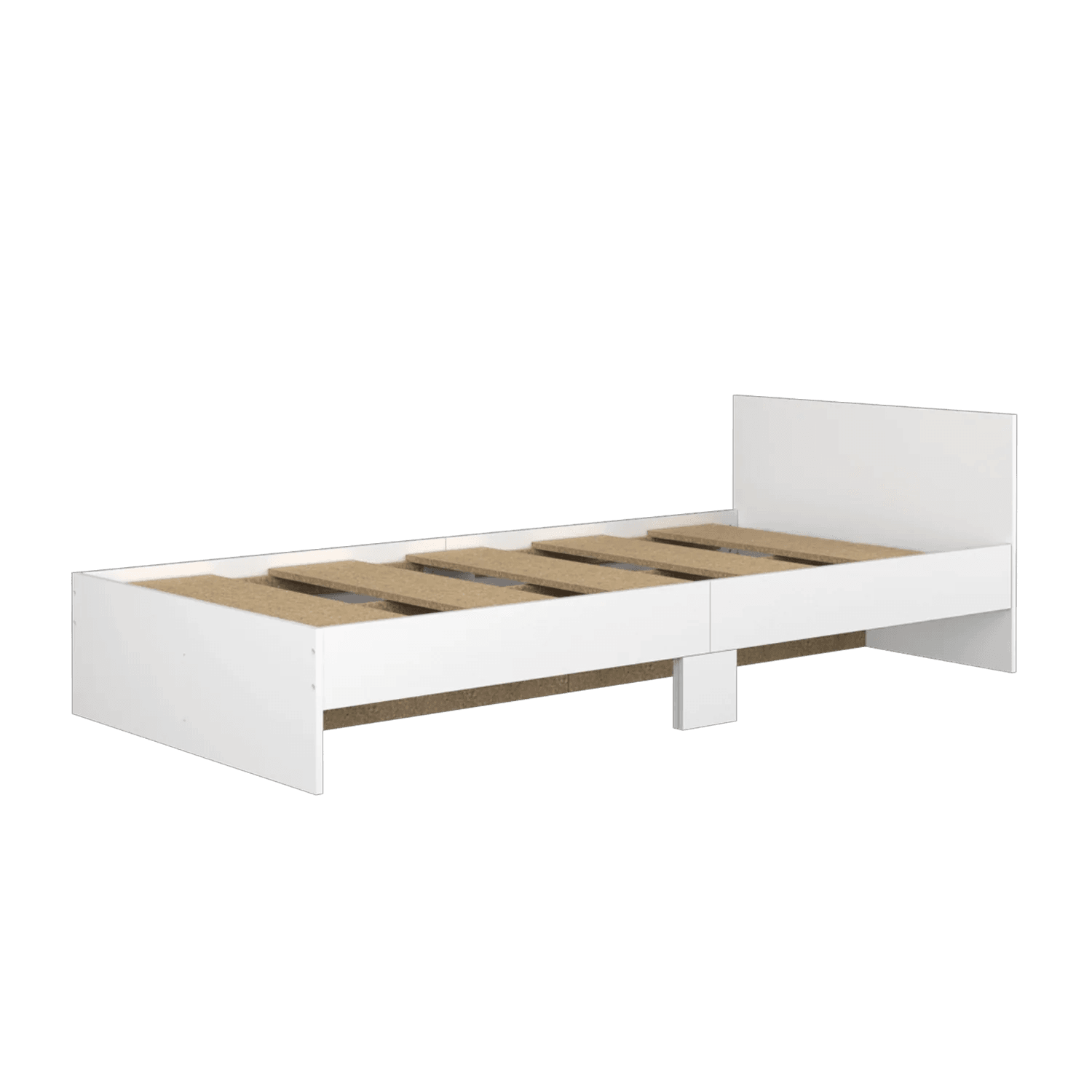 6.3FT Single Size Bed Frame / White - Thebrands