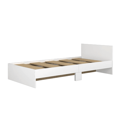 6.3FT Single Size Bed Frame / White - Thebrands