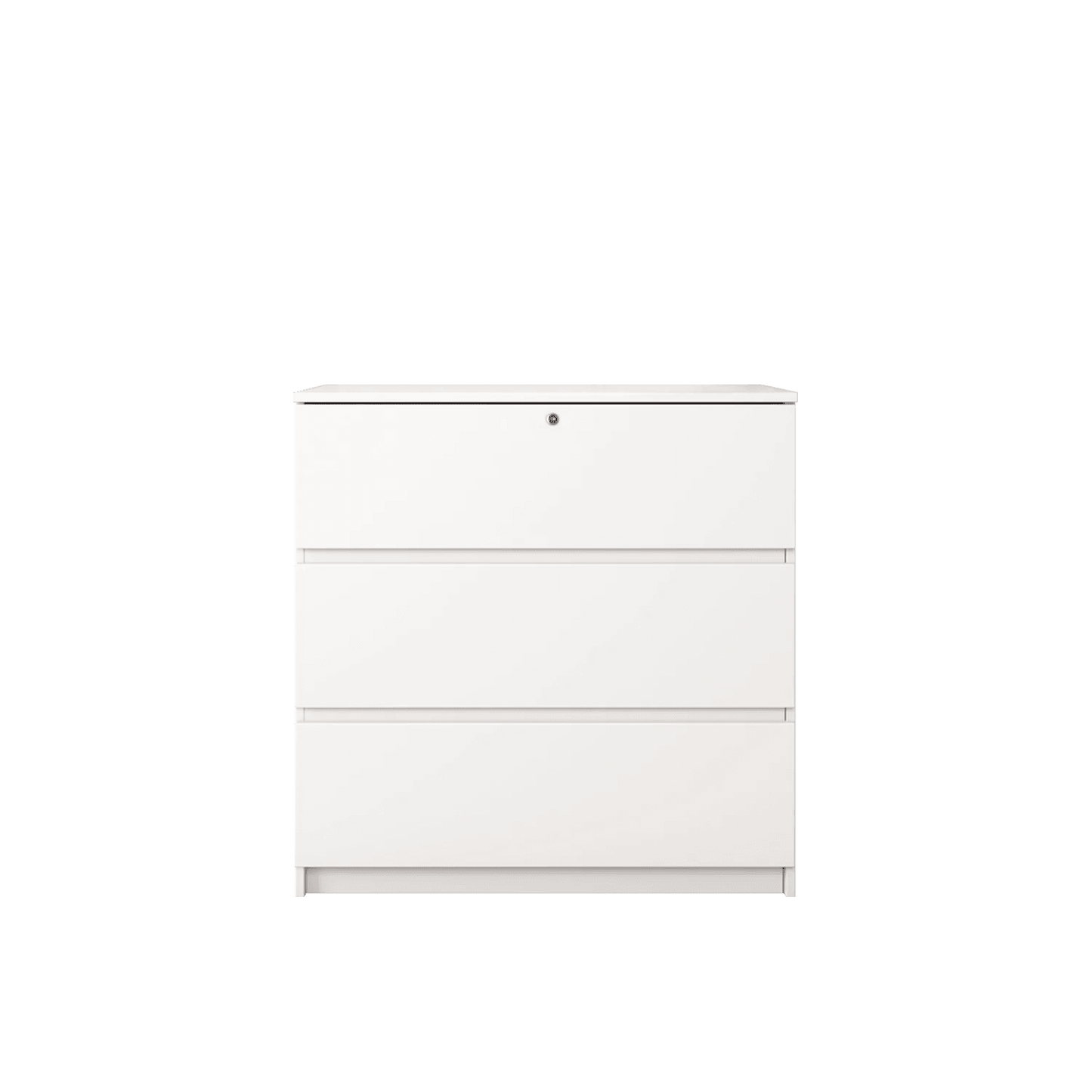3 Layer Chest Drawer with Lock / White Colour (L79cm x W40cm x H80cm) - Thebrands