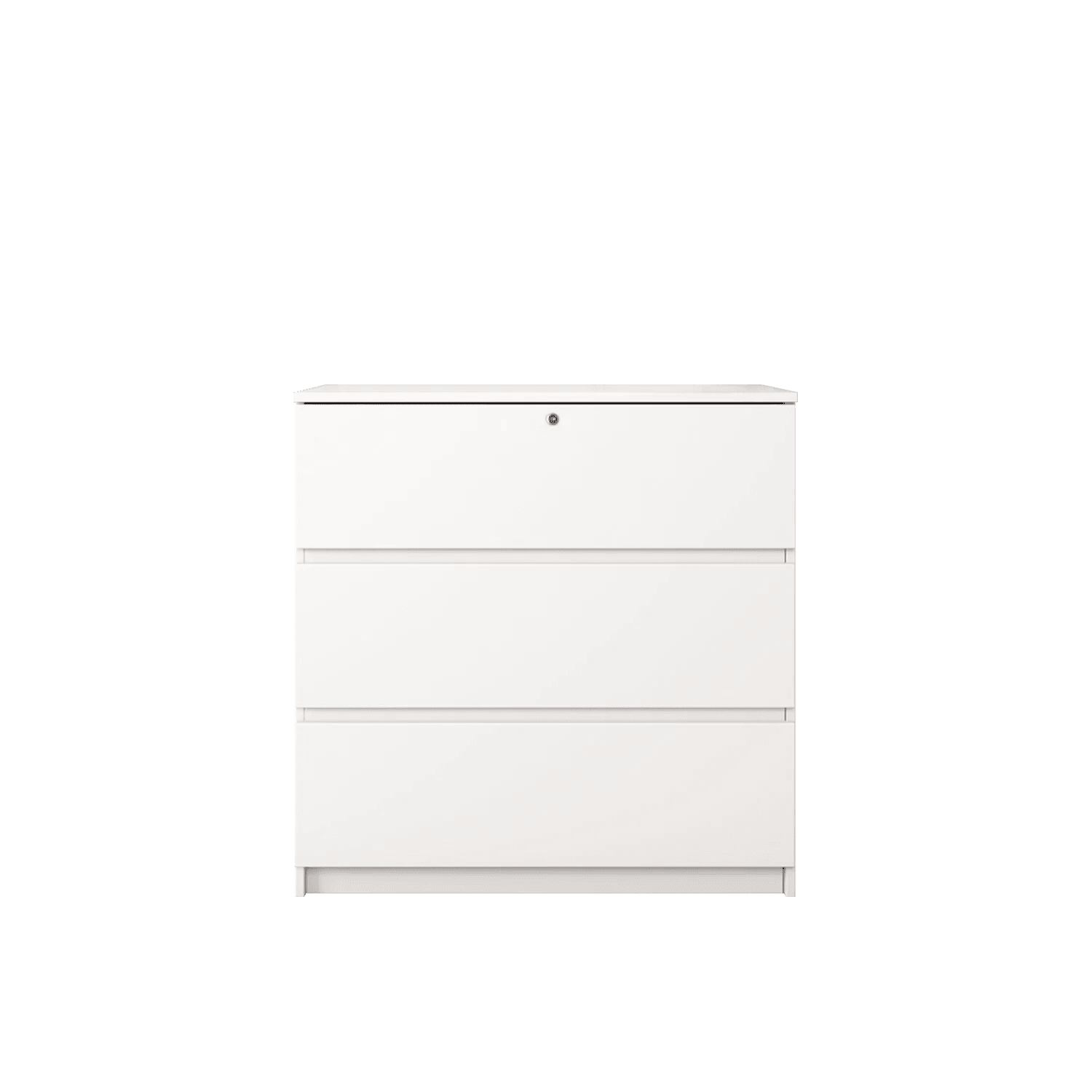 3 Layer Chest Drawer with Lock / White Colour (L79cm x W40cm x H80cm) - Thebrands