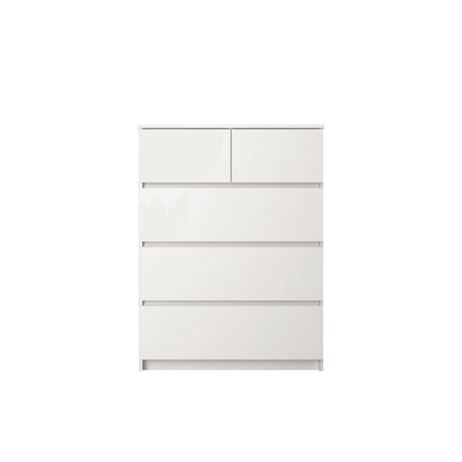 5 Layers Chest Drawer / White Colour (L79cm x W40cm x H105cm) - Thebrands