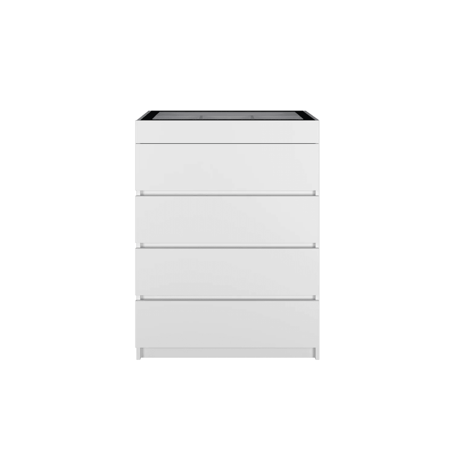 4 Layers Chest Drawer / White Colour (L79cm x W40cm x H103.5cm) - Thebrands