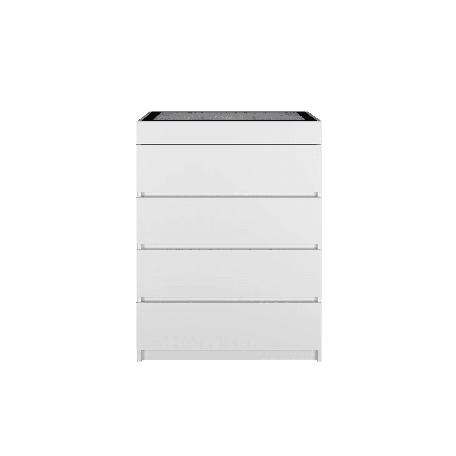 4 Layers Chest Drawer / White Colour (L79cm x W40cm x H103.5cm) - Thebrands