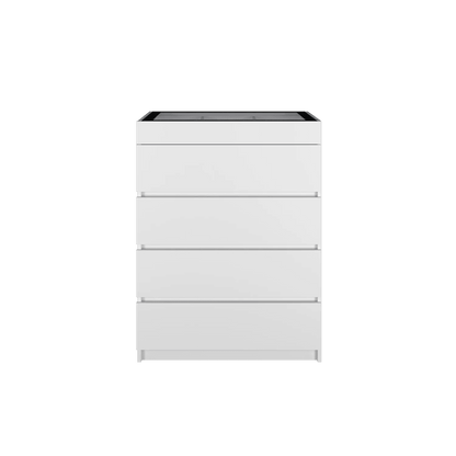4 Layers Chest Drawer / White Colour (L79cm x W40cm x H103.5cm) - Thebrands