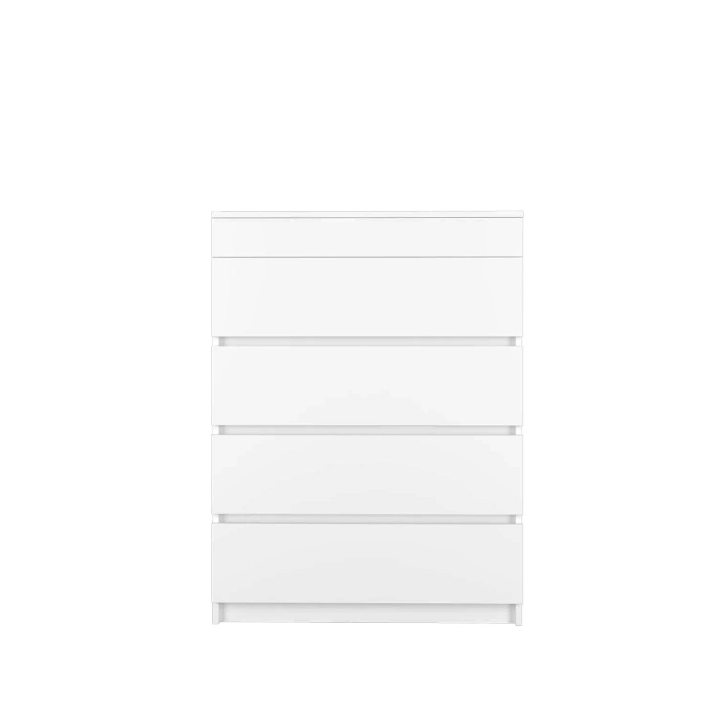 4 Layers Chest Drawer with Door / White Colour (L79cm x W40cm x H105cm) - Thebrands