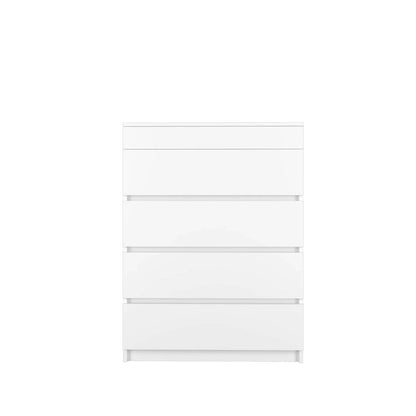 4 Layers Chest Drawer with Door / White Colour (L79cm x W40cm x H105cm) - Thebrands