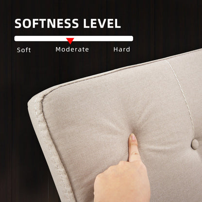3 Seater Linen Fabric Foldable Sofa Bed - Clay