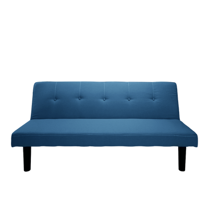 3 Seater Linen Fabric Foldable Sofa Bed - Blue