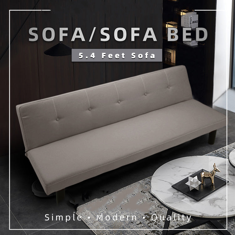 3 Seater Linen Fabric Foldable Sofa Bed - Clay
