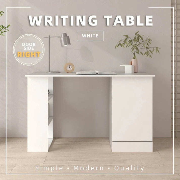 3.9FT study Desk Writing Table Office Table White (L119cm x W49cm x H75cm)