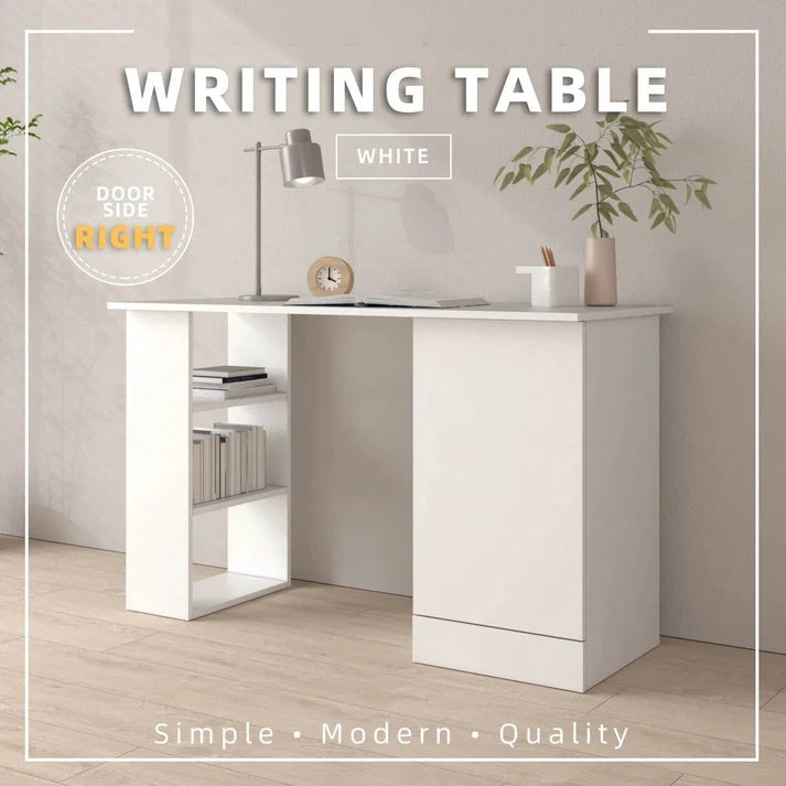 3.9FT study Desk Writing Table Office Table White (L119cm x W49cm x H75cm)