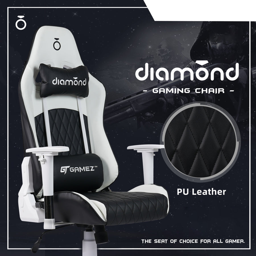 Gaming Chair with Ergonomic Design / Support Pillows  Black (126-135CM x 64.5CM x 75CM)