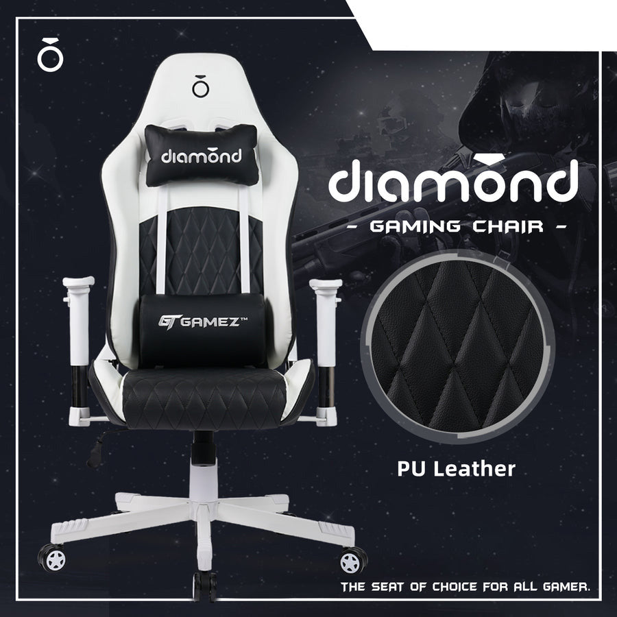 Gaming Chair with Ergonomic Design / Support Pillows  Black (126-135CM x 64.5CM x 75CM)