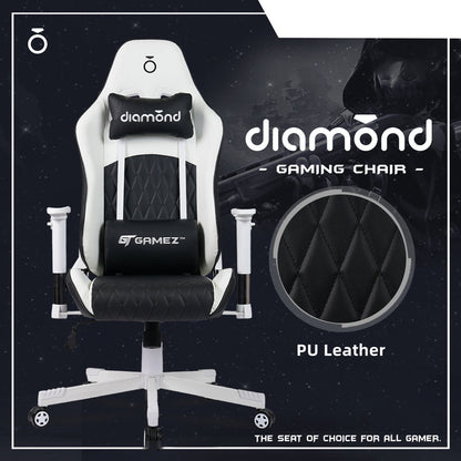 Gaming Chair with Ergonomic Design / Support Pillows  Black (126-135CM x 64.5CM x 75CM)