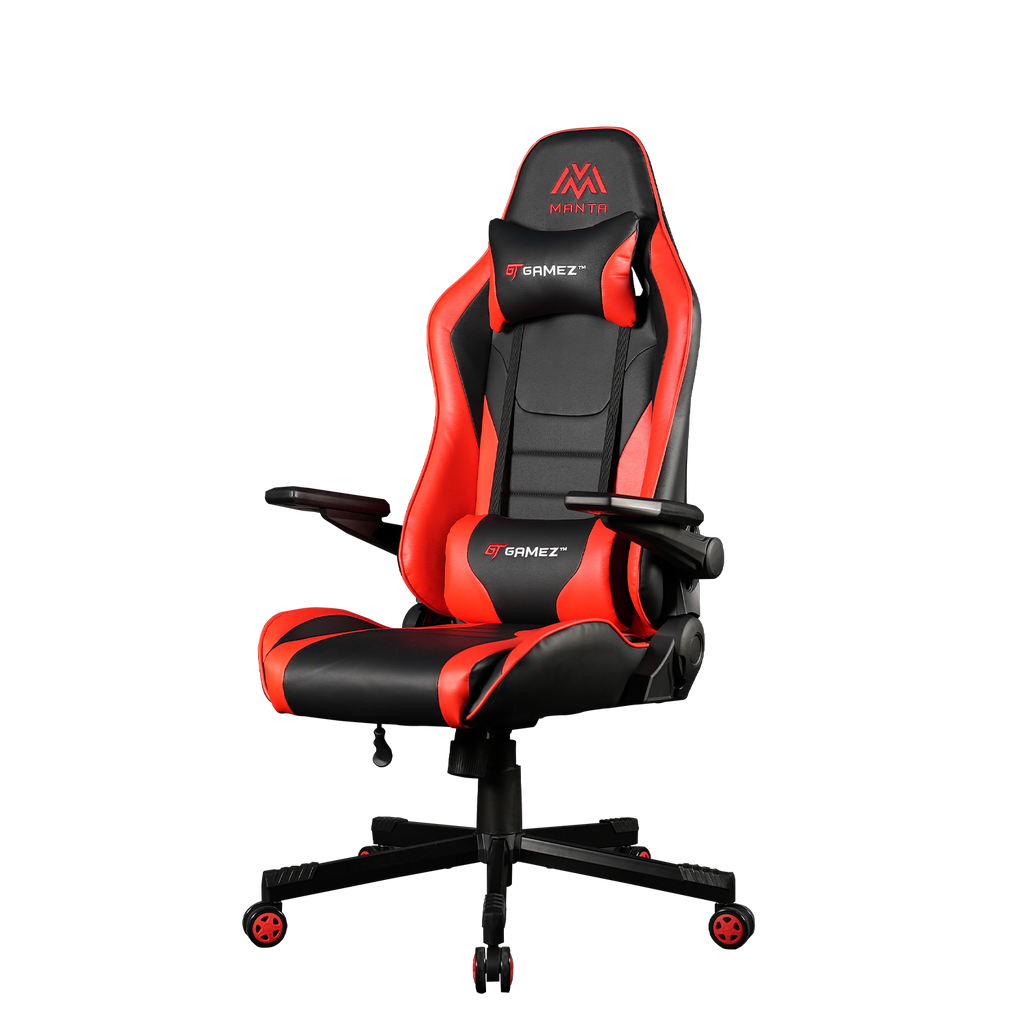 GAMING CHAIR, ERGONOMIC BACKREST, S. PILLOW - RED