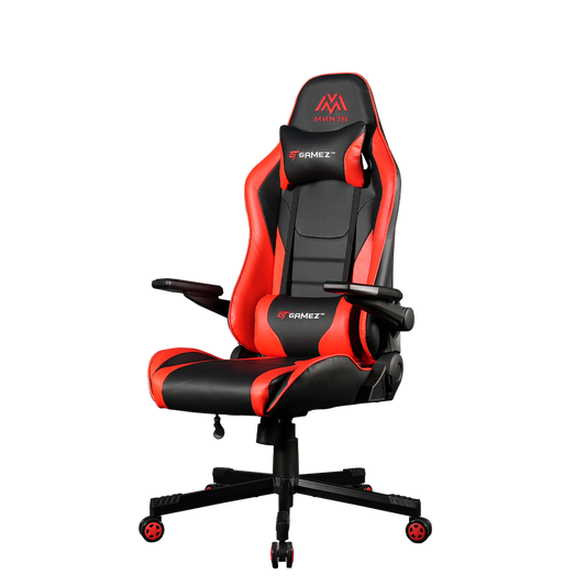 GAMING CHAIR, ERGONOMIC BACKREST, S. PILLOW - RED