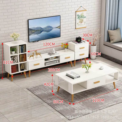 TV RACK 4PC SET (WHITE) - Thebrands