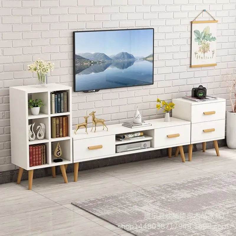 TV RACK 4PC SET (WHITE) - Thebrands