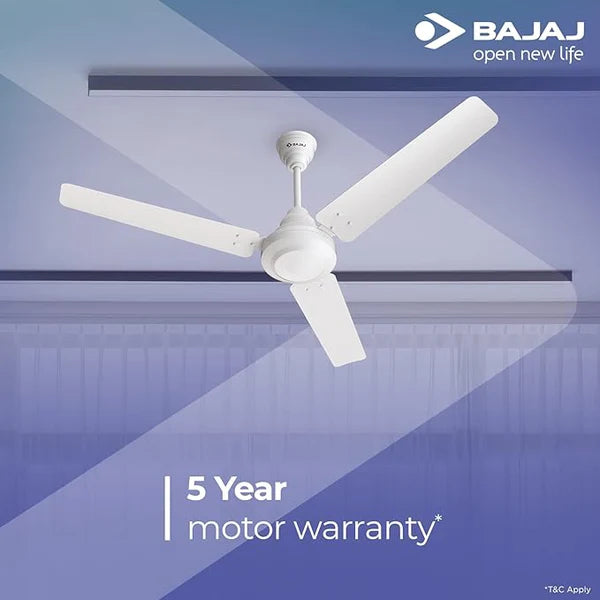 BAJAJ GLOSSY WHITE CEILING FAN 1200MM - ENERGOS 26-48''