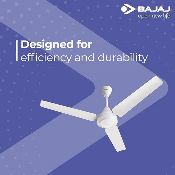 BAJAJ GLOSSY WHITE CEILING FAN 1200MM - ENERGOS 26-48''