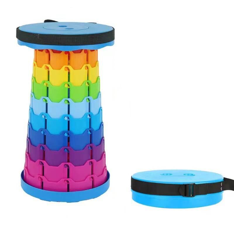 Foldable Telescopic Stool Multicolor (Blue) - Thebrands
