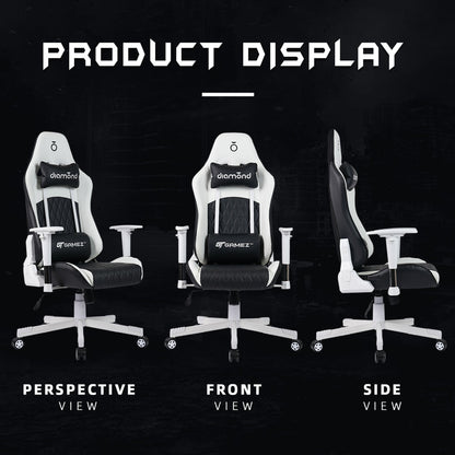 Gaming Chair with Ergonomic Design / Support Pillows  Black (126-135CM x 64.5CM x 75CM)