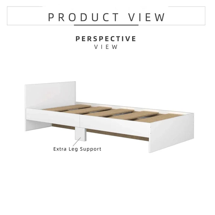 6.3FT Single Size Bed Frame / White