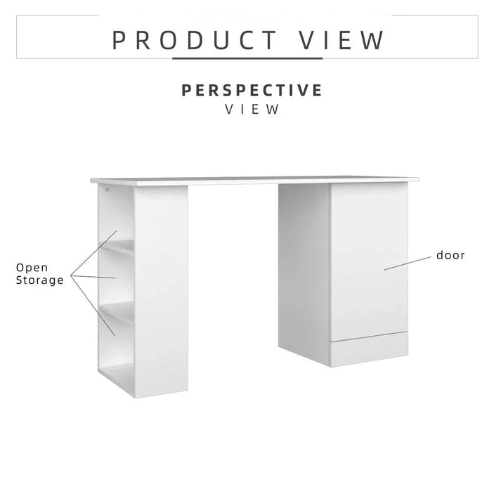 3.9FT study Desk Writing Table Office Table White (L119cm x W49cm x H75cm)