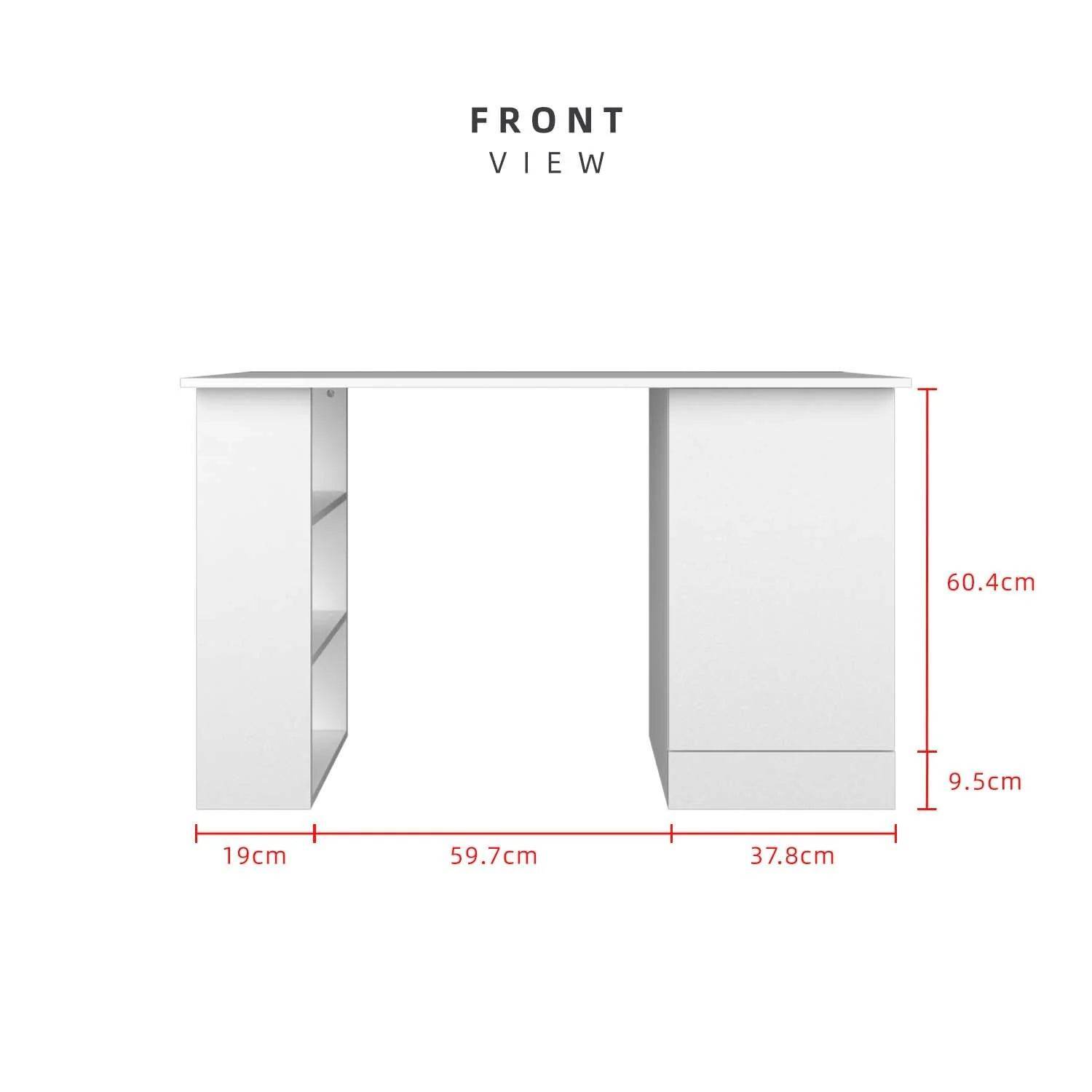3.9FT study Desk Writing Table Office Table White (L119cm x W49cm x H75cm) - Thebrands