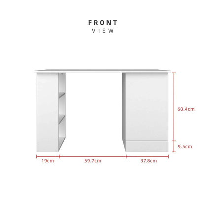 3.9FT study Desk Writing Table Office Table White (L119cm x W49cm x H75cm) - Thebrands