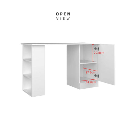 3.9FT study Desk Writing Table Office Table White (L119cm x W49cm x H75cm) - Thebrands