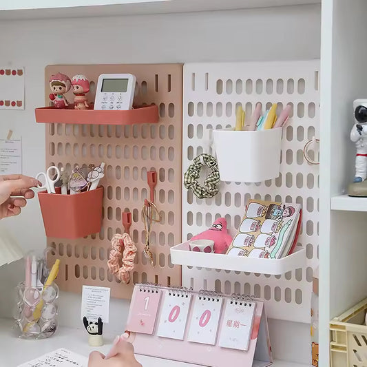 Pegboard Organizer Diy Wall Board Square Box - White